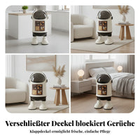 Decorative Artwork Glossy Finish Doublecontainer Trash Bin Flip-Lid Trash Bin