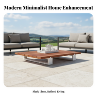Modern Patio Conversation Set with Teak Coffee Table