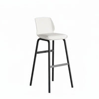 Bar Chair with Back Support Nordic Design Household Furniture Built-in Footrest