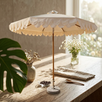 Round Patio Umbrella Double-Layer Patio Umbrella Eggshell