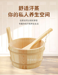 跨境单耳4L汗蒸桑拿桶木桶家用桑拿房盛水木桶和勺子浇水工具批发
