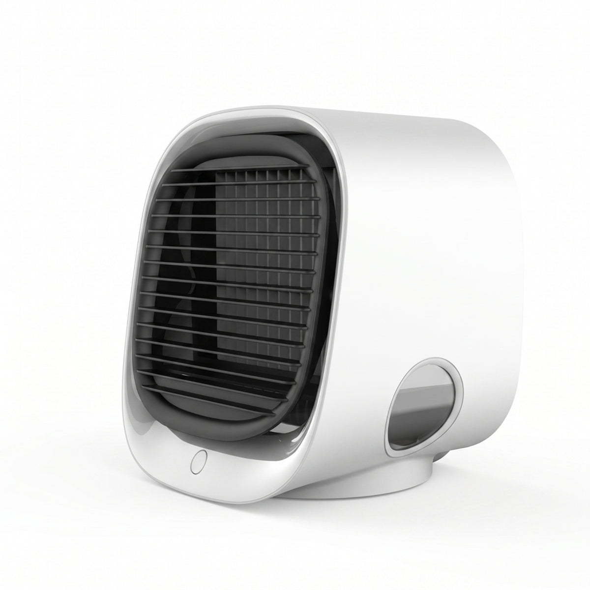 Tabletop Air Desktop Fan Black Grille Mini Oval Viewing Window for Office