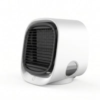 Tabletop Air Desktop Fan Black Grille Mini Oval Viewing Window for Office