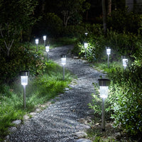 Solar Lights Outdoor Garden Decor with Abstract Shape, Color Changing Solar Powered Garden Lights, Stainless Steel Driveway Lights, 1 Count