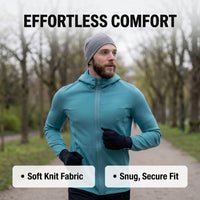 Beanie Hat for Men Polyester Fiber Running Cap for Skiing and Outdoor Activities, Seamless Knit Design for Comfort, Foldable Moisture Wicking