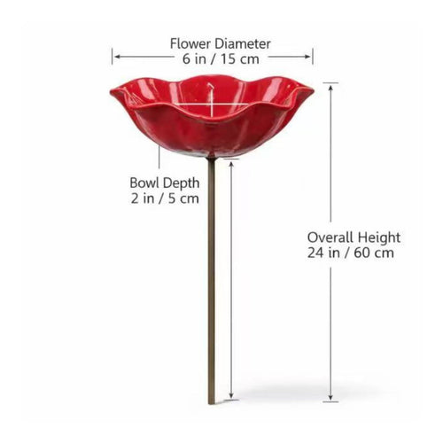 Metal Petal Water Feeder Handmade Flower Garden Bird Bath Nature-Friendly Outdoor Decoration for Yard, Patio