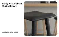 Backless Wooden High Stool Anti-Scratch Foot Pads Wooden Saddle Seat Stool