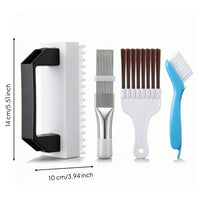 4 Pieces Heating and Cooling System Coil Cleaning Tool Set Easy to Use Thermal Exchange Cleaner Brush with Handle Reusable Kit for Homeowners