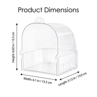 Bird Bath Tub for Cage, Transparent Bird Bath Drawer, Spacious Bird Bath Cage, Pet Bird Bath Box, Ha - Image 4