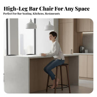 Kitchen Island Stool with Backrest Luxury Design Wooden Counter Stool with Backrest Built-in Footrest High Weight Capacity
