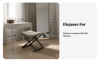 Vanity Bench Light Luxury design airframeframe Base Pouf Soft paded Top for Entryway