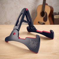 Compact Triangular Guitar Stand Padded Foldable Guitar Stand Metal Low-Profile for Guitarists, Musicians, Home Practice, Music Room, Studio