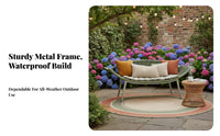 4 Pieces Woven Outdoor Seating Set Waterproof for guest accommodation Business Owners, Entertainers
