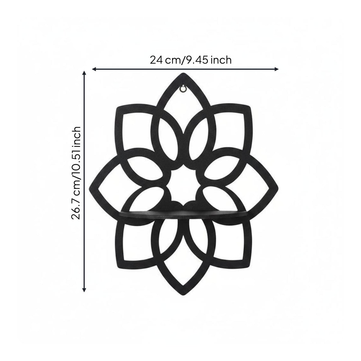 Lotus Flower Corner Shelf Boho Design for Living Room, Meditation Practitioners