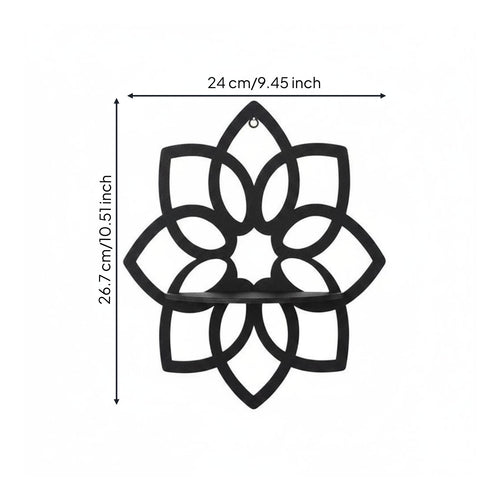 Lotus Flower Corner Shelf Boho Design for Living Room, Meditation Practitioners