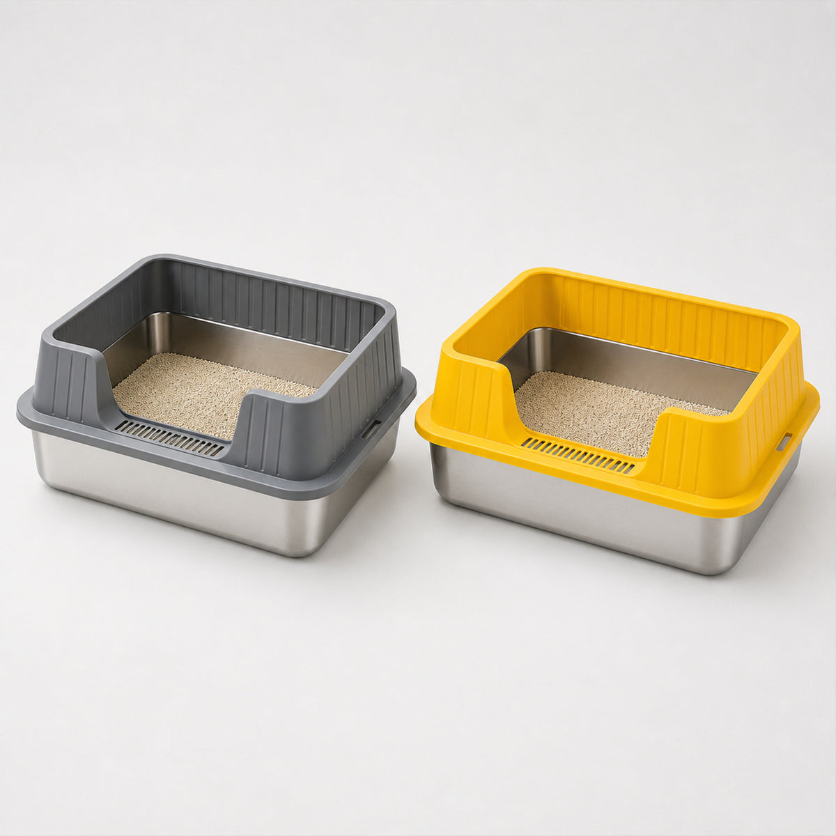 Stainless Steel Cat Litter Box, Extra Large, Thickened, Open Top, Anti-Splash, Easy to Clean, Corrosion-Resistant