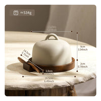 Butter Dish Set Ceramic Butter Keeper Arched Handle