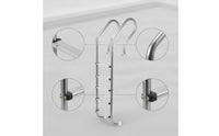 5-Step Pool Ladder Resistant Stainless Steel Pool Ladder Heavy Duty for Hotels, in-Ground Pools