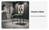 Upholstered Loop-Frame Stool Minimalist Design Indoor Seating for Bedroom, Women