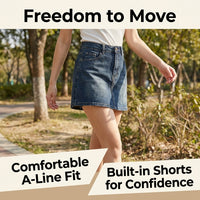 Mini Skirt Denim for Women with High Waisted Flared Fit,Ressed Ladies for Casual Summer Wear, Plus Size UK