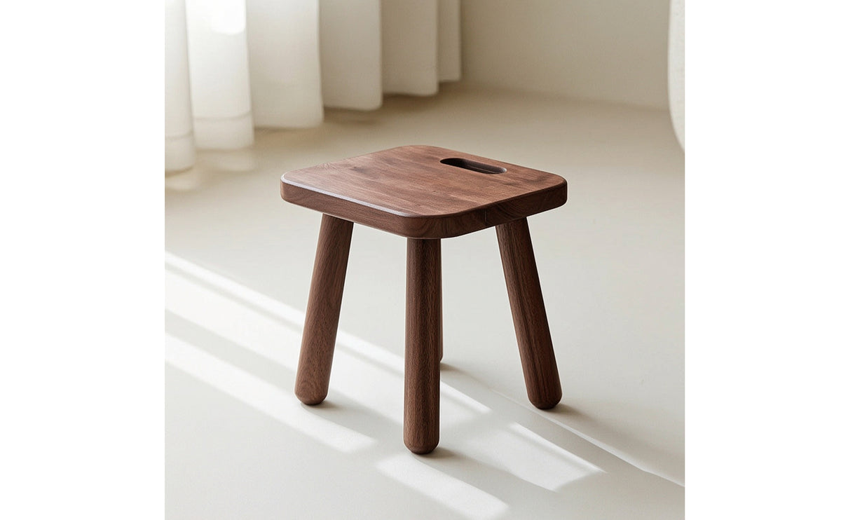 Wooden Stool Compact Stool with Handhold Portable Furniture for Kids, Small Areas, Entryway