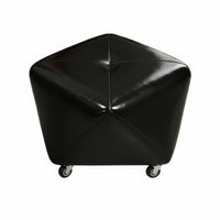 Faceted Upholstered Pouf Sturdy Construction Low Stool Space-Saving for Students