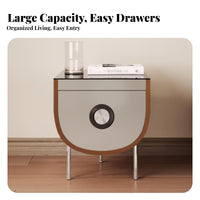 C-Shaped Snack Table Movable Nightstand With Storage Shelf for Bedroom, Students