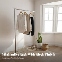 Single-Rod Clothes Stand Easy to Assemble Garment Rack Thickened Tubes Lightweight for Parents, Balcony, Dorm Room