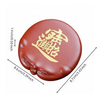 Auspicious Pig Tea Table Ornament Handmade Gold Painted Teacup Mat for Teaware Collectors, Office Desk