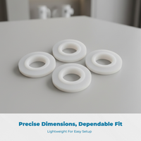 4 Pieces Toilet Flush Valve Seal Leak Proof Tank Fitting Easy to Install Replacement Set for Plumbers, Bathroom, Public Facility