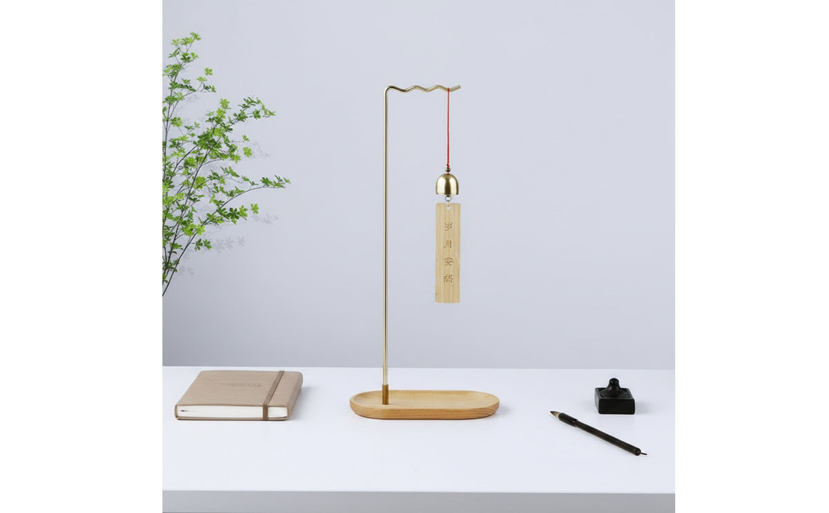 Brush Pen Holder Stand Desktop Brush Hanger with Wood Base Basic Rack for Calligraphers
