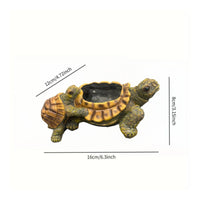Resin Turtle Pot Creature Shape Tortoise Flower Pot Realistic Details for Patio