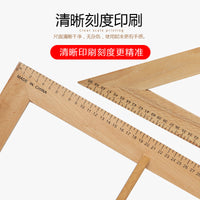 Wooden Math Geometry Set with Triangle, Protractor, Compass