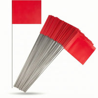 50 Pieces Marking Flag with Steel Wire Pole Outdoor for Landscapers, Gardeners