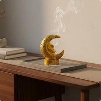 Moon Incense Burner Decorative Resin Incense Holder Mystical Design for Study