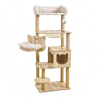 Wooden Feline Tree Sisal-Wrapped Feline Climbing Tree Transparent Acrylic