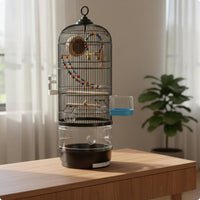 Round Bird Enclosure Easy to Clean Large Parrot Enclosure Wide Bar Spacing