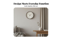 Nordic Hanging Clock Non-Ticking Minimalist Silent Clock Modern Analog Timepiece for Living Room, Bedroom, Kitchen