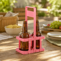 2 Pieces Foldable Beer Bottle Carrier Reusable Folding Drink Carrier for Party