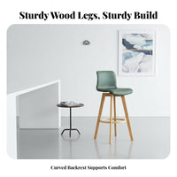 Rotating Bar Stool with Spine Supportrest Footrest Included Counter Chair Stable Base Vintage Design for Homeowners, Bistro