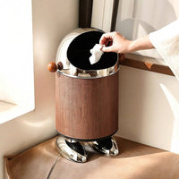 Trash Can with Wheels Portable Wastebasket Long-Lasting for Living Room
