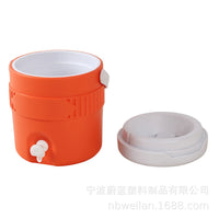 3.8L食品级塑料圆形保温桶 带水龙头商用牛奶饮料手提 冷藏保温壶