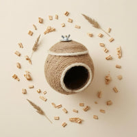 Handwoven Round Bird Nesting House Circular Entrance Rope Bird House Natural Tan Roosting Pocket Small Birds