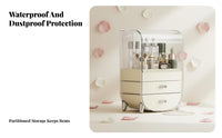 Multi-Compartment Desktop Makeup Organizer Large Capacity Makeup Organizer Box Ideal Gift Dustproof Cosmetic Display Case Sturdy for Women, Beauty Lovers, Teens, Dressing Table, Dresser Top, Bedroom, Bathroom Counter