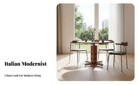 Modernist Design Round Dining Table mid-centuryera Modern design Pedestal Table with interwoven Legs Minimalist Aesthetic Furniture Seats up to 4 People for Interior Designers, Restaurant Owners, Homeowners, Cafe, Office, Kitchen