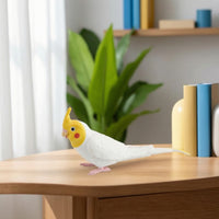 Molded Cockatiel Figurine Wildlife-Inspired Cockatiel Model Lightweight Parrot Figurine Miniature for Collectors, Hobbyists, Diorama, Desk Decoration, Shelf Display