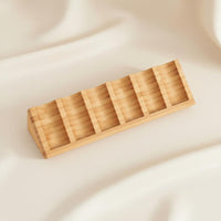 Long-Lasting 6 Slot Essential Oil Display Sturdy Construction 6 Slot Bottle Organizer Smoothly Polished Wooden Essential Oil Rack Space-Saving for Countertop, Desktop, Dresser, Spa