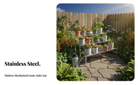 Stepdesign Flower Rack Indoor & Outdoor Use 3-Tier Plant Stand Space-Saving Large Capacity for Gardeners, Homeowners, Balcony