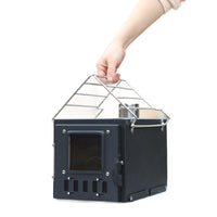 Outdoor Camping Integrated Stainless Steel Tabletop Stove, Wood Burning, for Tent Heating and BBQ