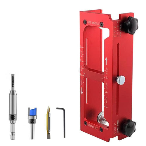 Adjustable Mortise Jig Precision Hinge Routing Jig with Router Bit Heavy Duty Door Hinge Router Template for Carpenters